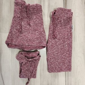 Gymshark 3 piece Lounge Set Small Maroon